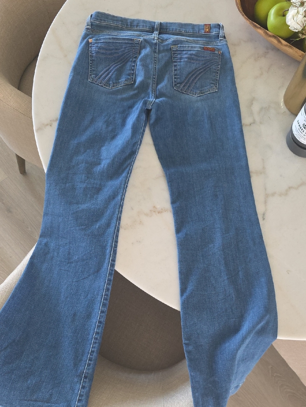 7 For All Mankind Medium Blue Flared Jeans